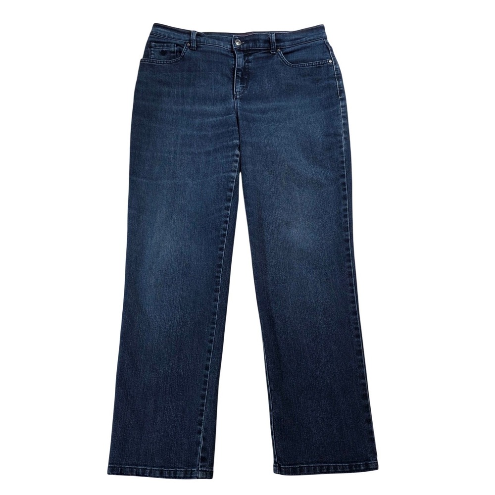 Gloria Vanderbilt Amanda High Rise‎ Straight Leg Jeans Dark Wash Blue Size 12